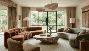 Explore 12 interior design trends for 2026, from earthy palettes to organic forms, with practical ideas for South Yorkshire homes.