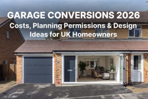 Explore garage conversion costs, planning rules, and design ideas for UK homes in 2026. Add space and boost property value affordably.